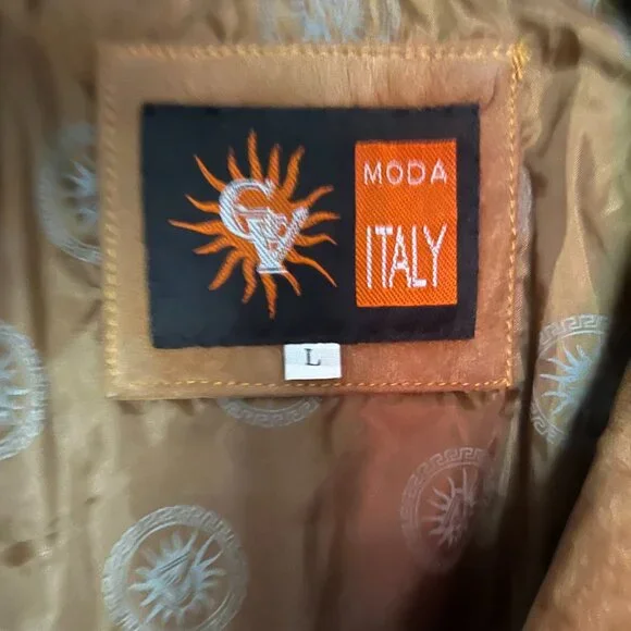 Made In Italy Suede Bronze-Brown ‘Bomber’ Jacket Size L